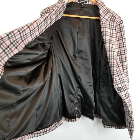 Torrid Women's Double Knit Multi Plaid Blazer Size 3X - Picture 7 of 12